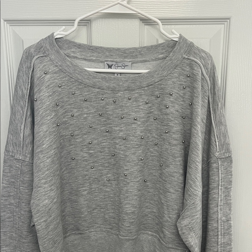 Jessica Simpson Gray Studded Top